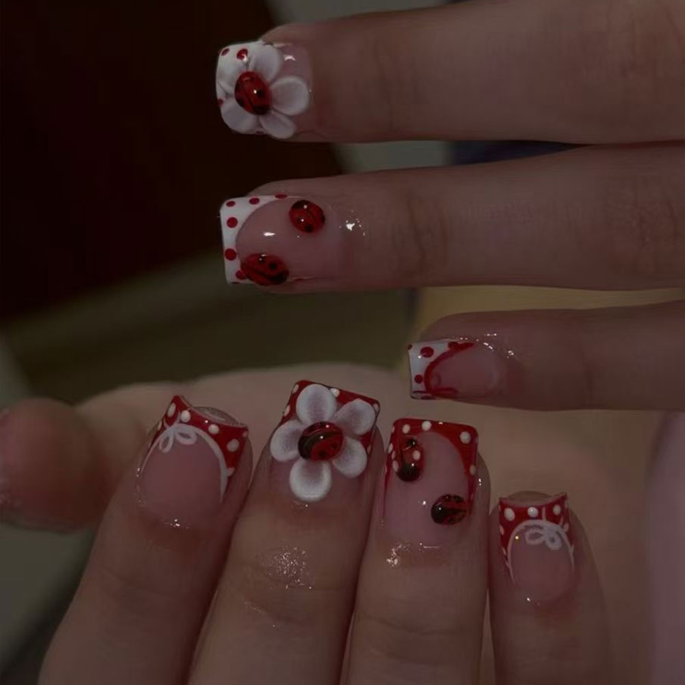 Nail Art Flower - 24 pieces per set. Rectangular 3D