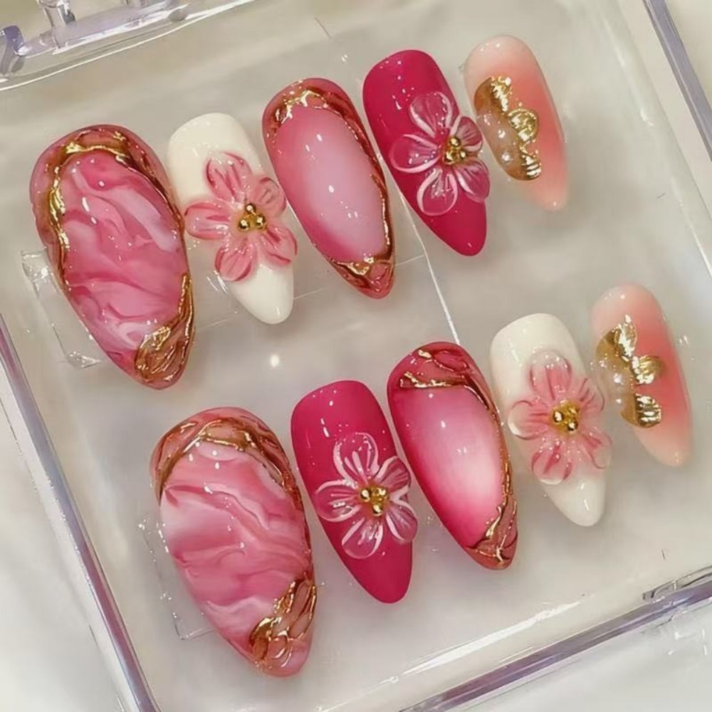 24PCS Luxury Emerald Green Flo - Nail Art Flower ulasan dan harga