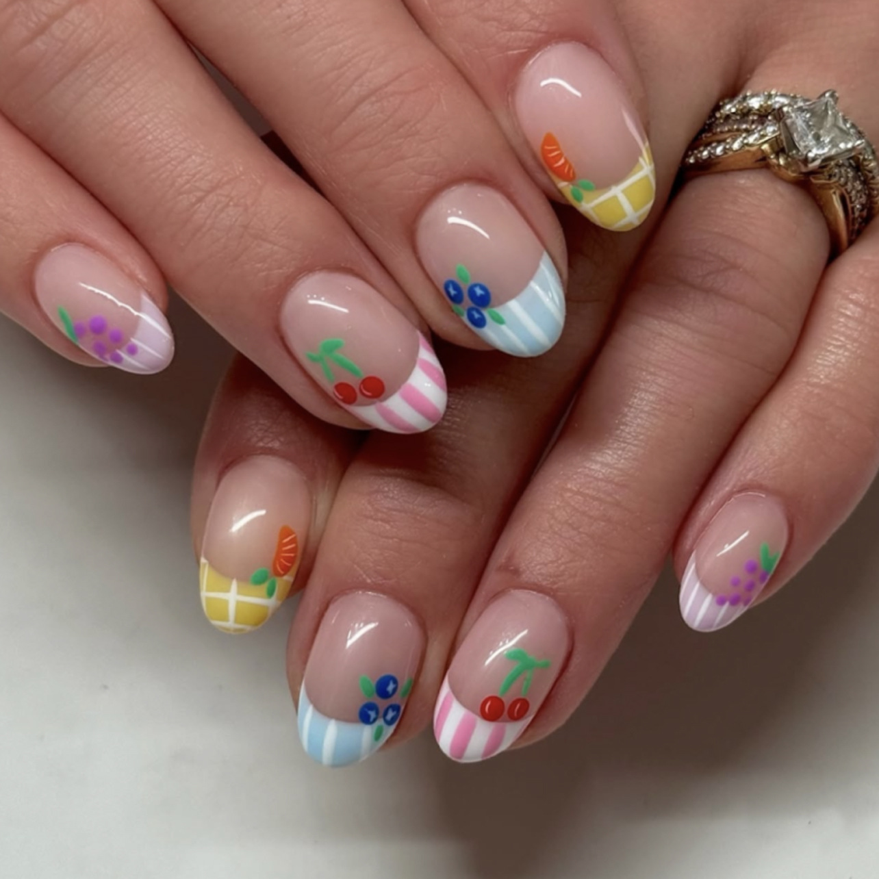 24Pcs Simple Almond Nails Tips - Nail Art Flower ulasan dan harga