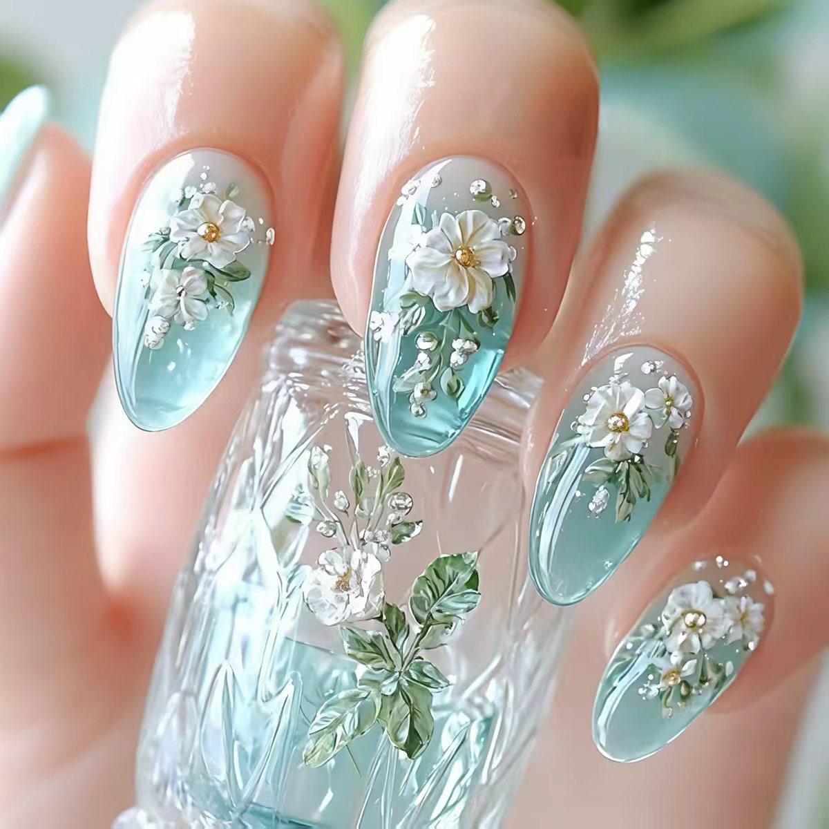 Medium fake nails for women gi - Nail Art Flower ulasan dan harga