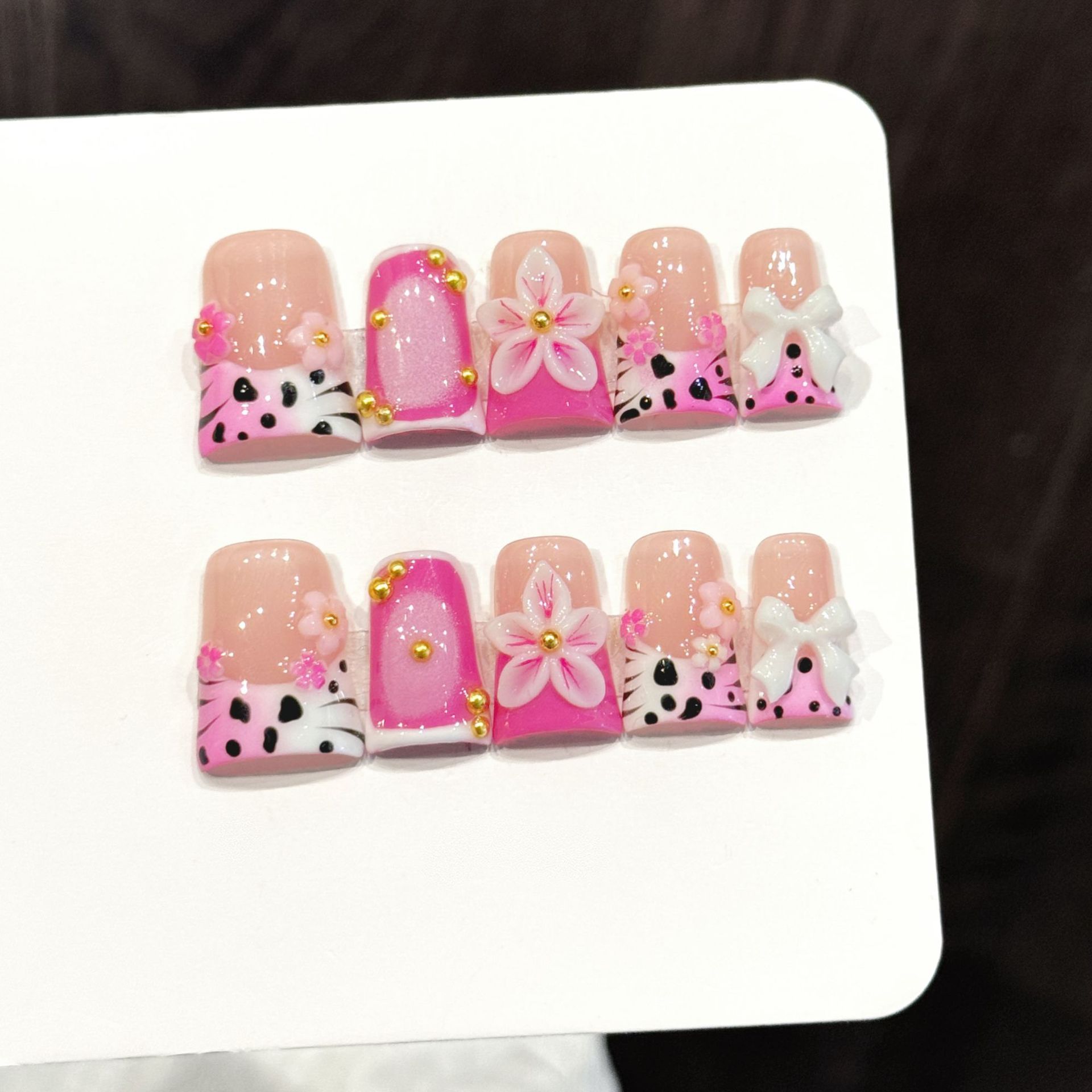 10pcs Ocean Style Fake Nails D - Nail Art Flower ulasan dan harga